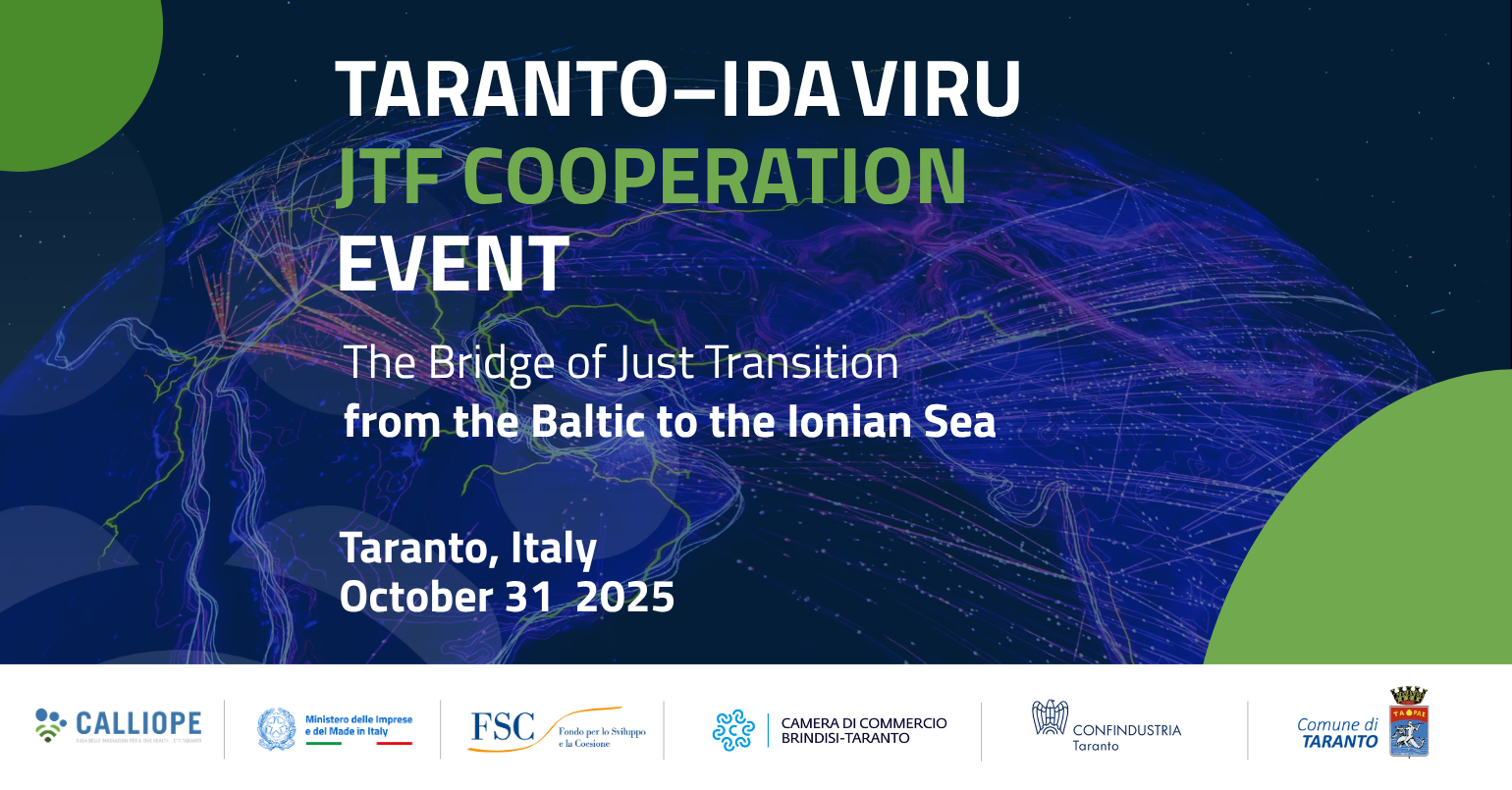Evento cooperazione Italia-Estonia a Taranto il 31 ottobre 2025 con IDA Viru JTF